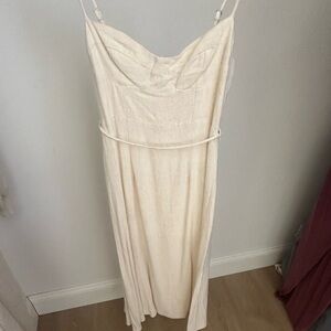 Petal & Pup Cream Midi Dress with Spaghetti Straps